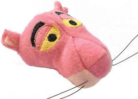 plush pink panther head with magnet